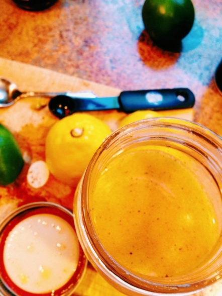 Go ahead and make fun of me and my mason jar dressing. Guess what?  It makes pouring easy. It makes storing leftovers easy. And the seal is tight, so when my kids want to shake it, I say go ahead! SHAKE IT.